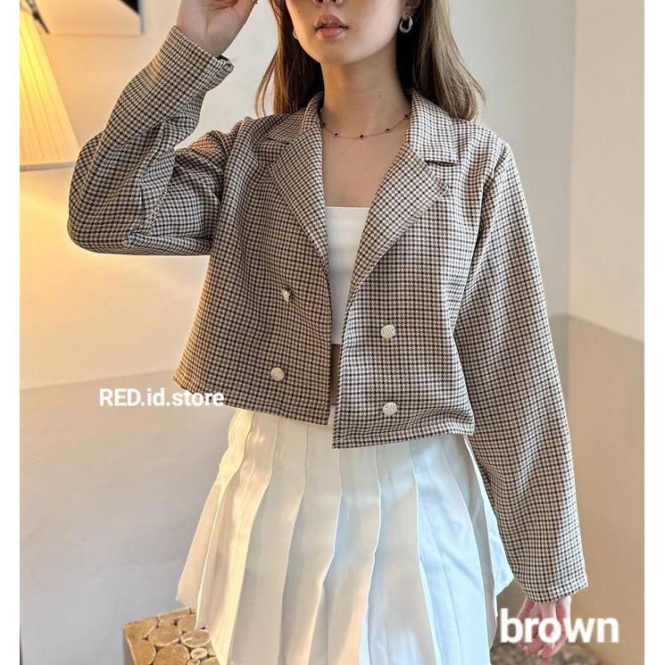 Blezer outer crop kra/cardigan crop wanita lengan panjang TERLARISBEST QUALITYBEST SELLER