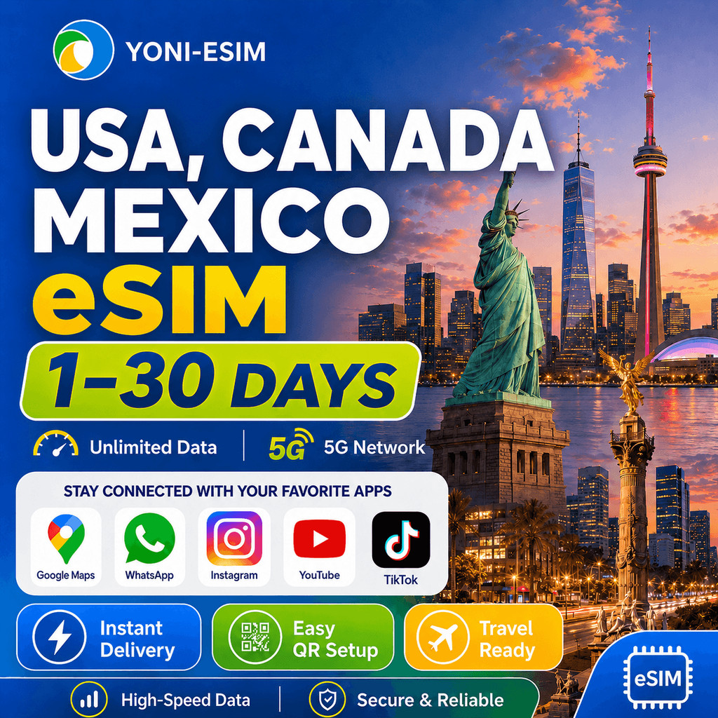 Amerika Serikat, Kanada, Meksiko eSIM Lite | 1-30 Hari | 5G data kecepatan tinggi perjalanan | pengi