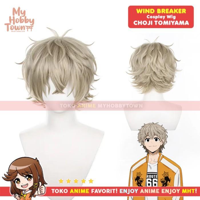 W Cosplay Anime Wind Breaker Choji Tomiyama Rambut Palsu