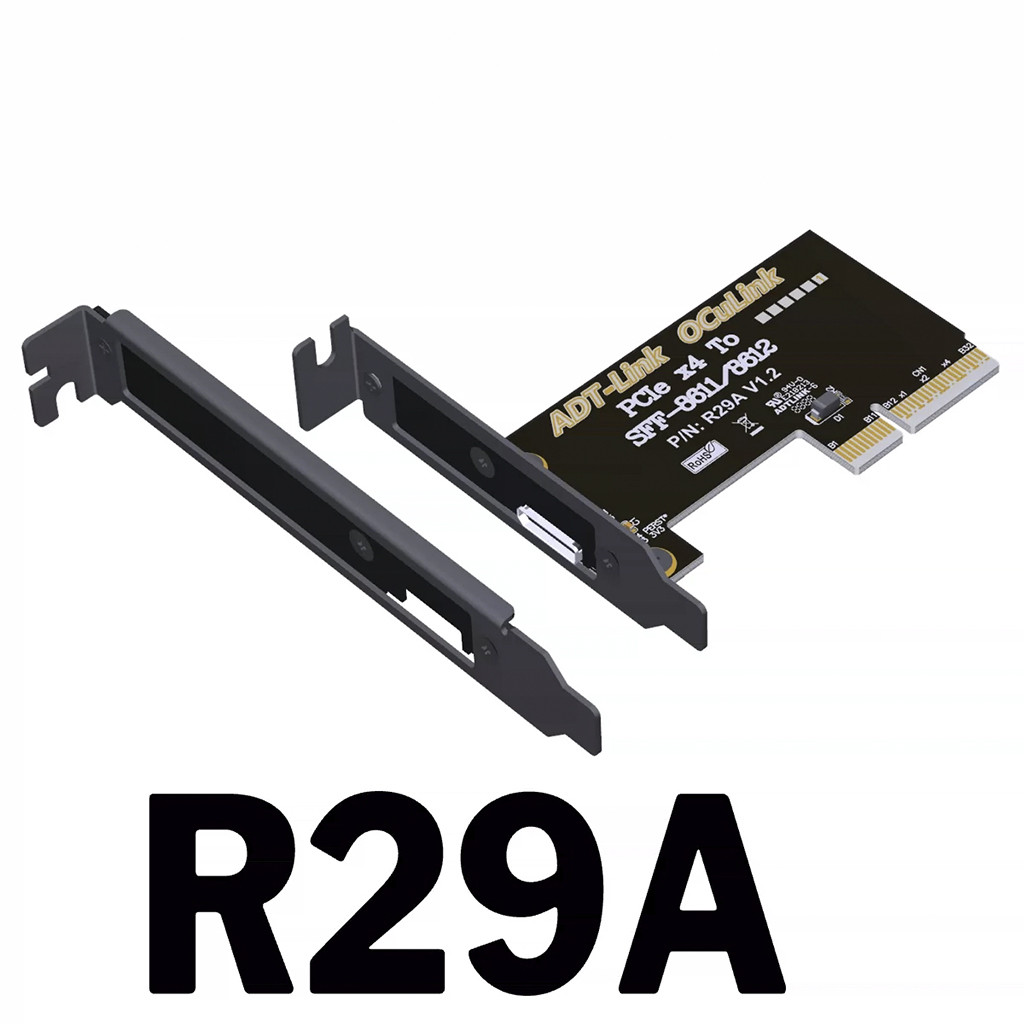 ADT-Link Adapter Card PCIe 4.0 X4 to SFF-8611/8612 Low Loss for OCuLink Graphics Card External