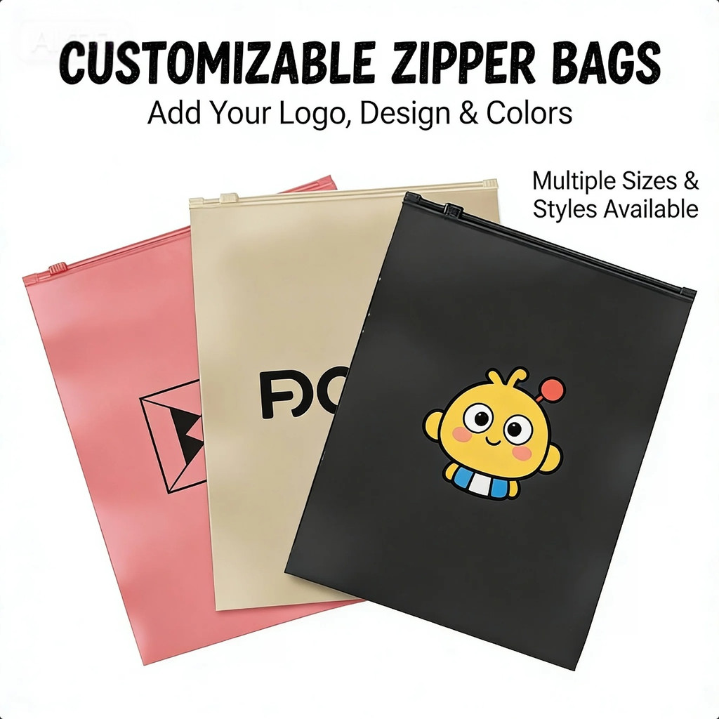 Customized Colorful frosted storage bags underwear clothing packaging bags private custom ziplock