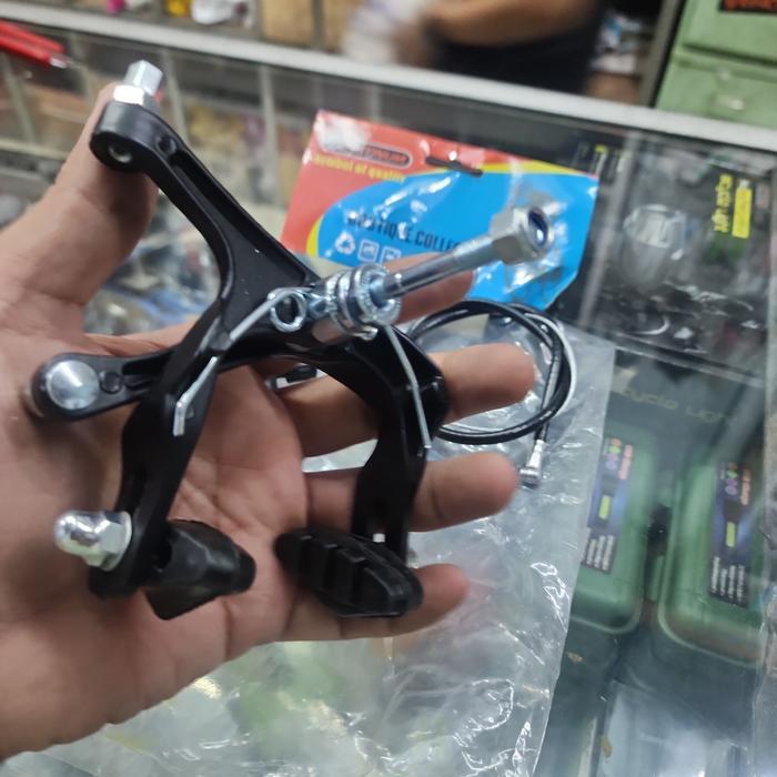 Brake Set Rem Depan PLATINUM Sepeda FIXIE BMX - Rem Set U brake Depan Fixie Alloy Platinum Hitam