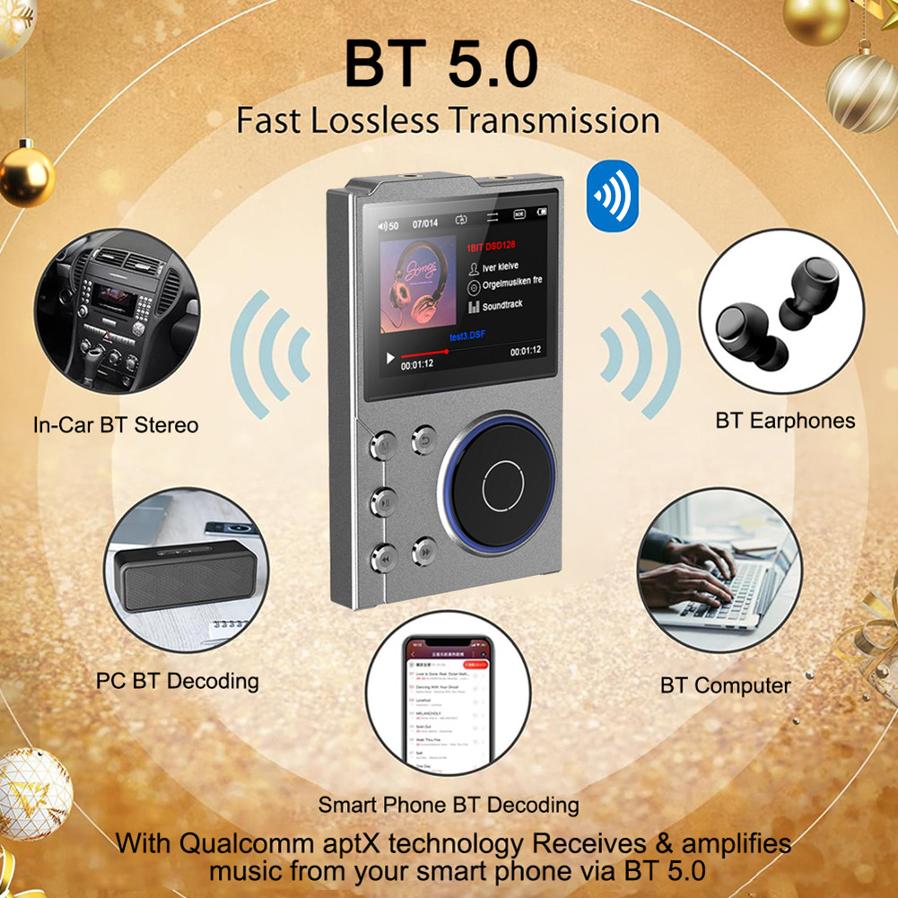 HiFi MP3 Player Lossless DSD Digital Audio Music Player Bluetooth-Compatible5.3 Digital Music Player