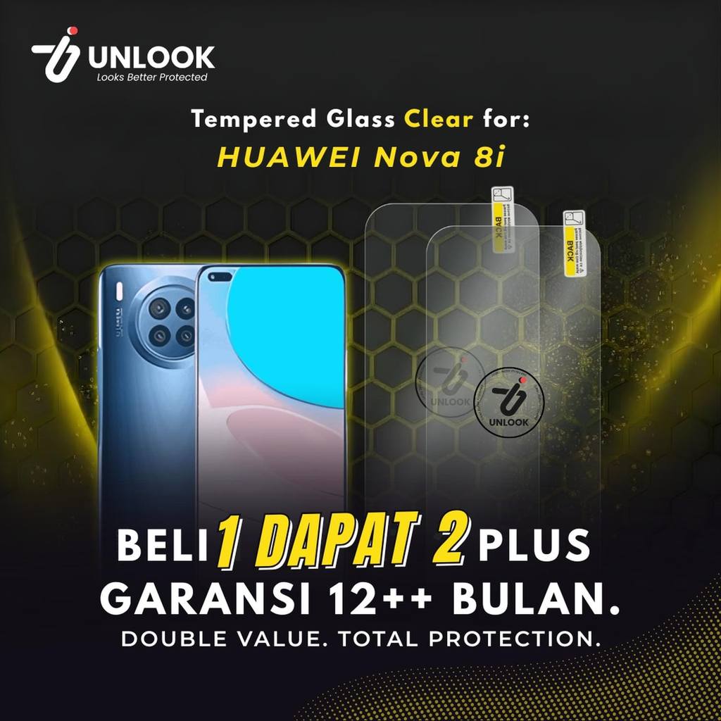 UNLOOK 2IN1 Screen Guard for HUAWEI Nova 8i - Lindungi Maksimal
