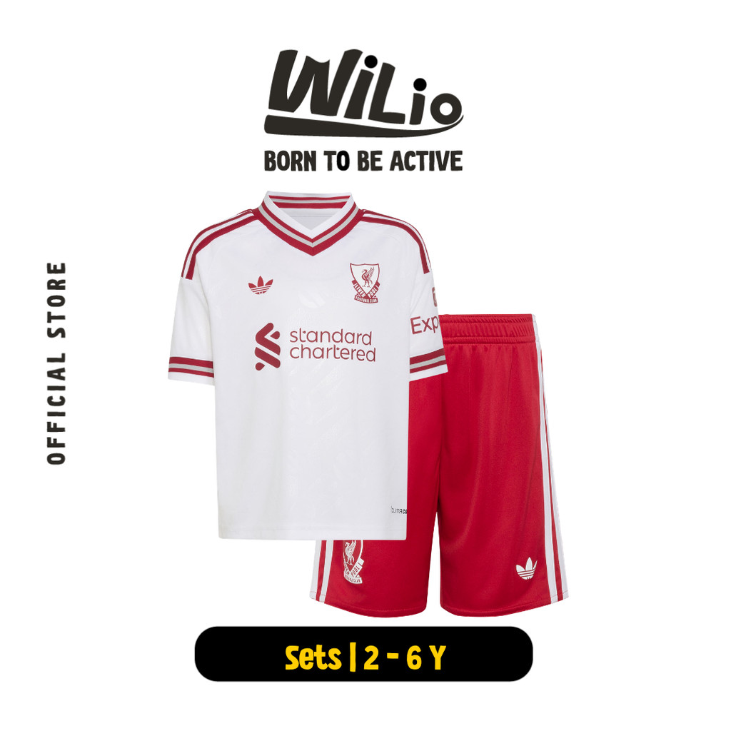 ADIDAS Lfc Liverpool FC 26/27 Away Set Mini KB8305 - Set Jersey Anak (Putih)