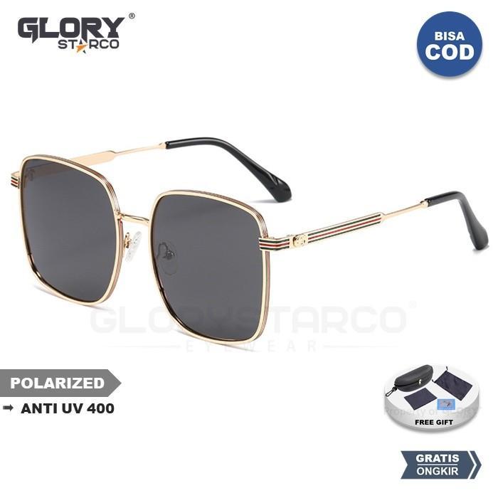 Kaca mata Fashion Wanita Polarized Anti UV LS309 Gaya Kotak Kekinian
