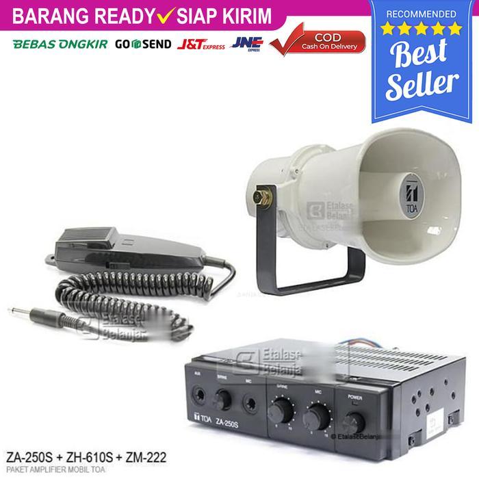 Paket Audio Mobil - Amplifier Mobil Toa ( Amplifier + Mic + Speaker ) Diskon 80%