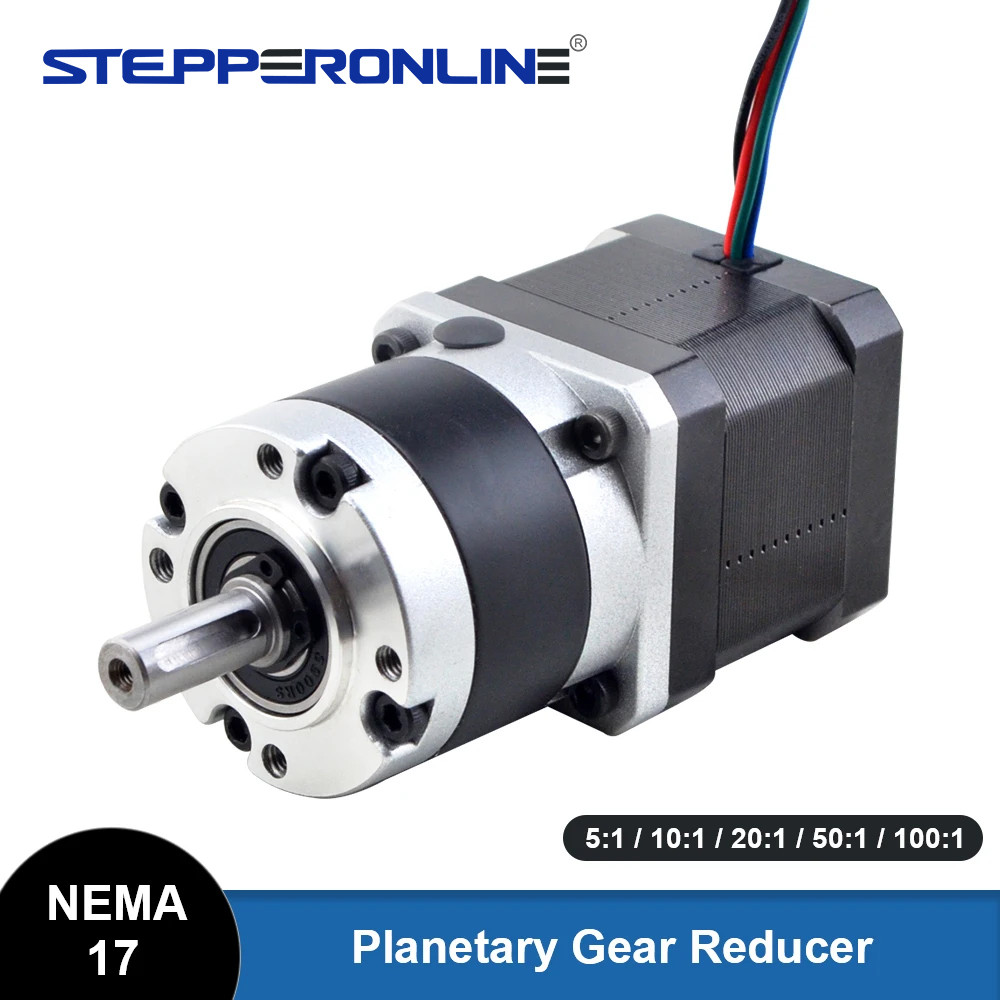 NEMA 17 STEPPER MOTOR PLANETARY GEARBOX RATIO 5:1/10:1/50:1/100:1 NEMA17 GEARED MOTOR 8MM OUTPUT