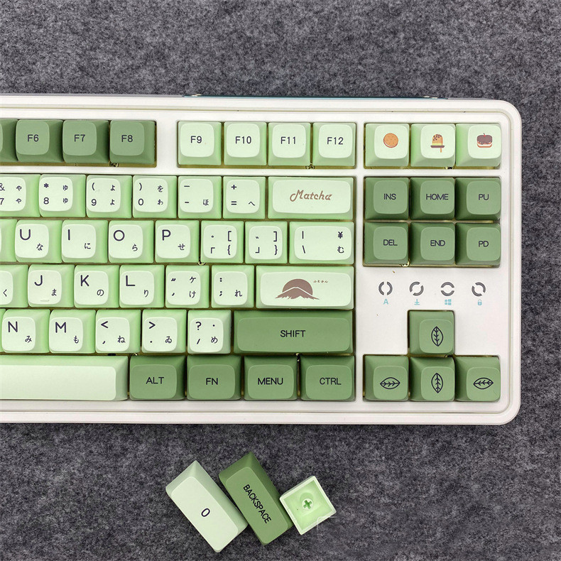 124 Keys Matcha Green Keycaps XDA Profile PBT Keycap For MX Switch Mechanical Keyboard English