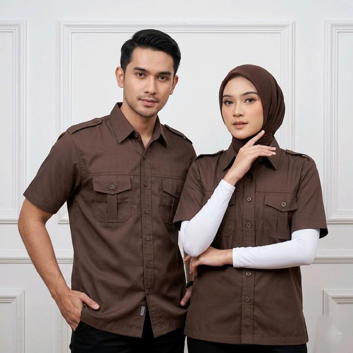 PDH PDL Custom Kemeja PDH PDL Custom Bordir Nama Logo Seragam Kerja Kantor Instansi Lengan Pendek Wa