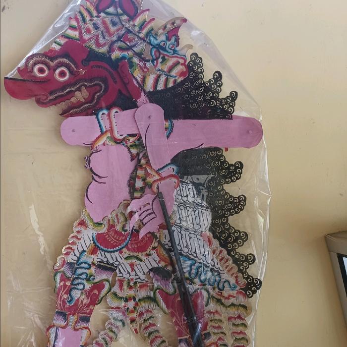 TERLARIS Wayang Kulit Buto Barong Standar Bahan Kulit Gapit Bambu Ukuran 80cm untuk Tari Tradisional