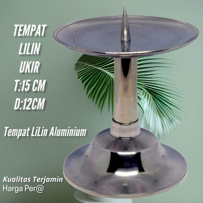 Tempat Lilin Altar Tinggi 15cm / Kandelar Altar-Tempat Lilin Aluminium