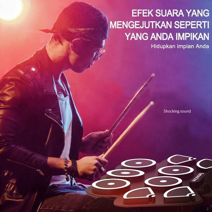 Set Drum/Set Drum Elektronik/Set Drum Set Lipat Nyaman/Set Drum Pemula Latihan Anak-anak