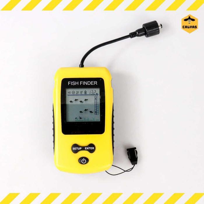 Radar ikan Sonar Fish Finder Cable 4x4 Inch Display 100M Alat Pelacak Ikan Laut