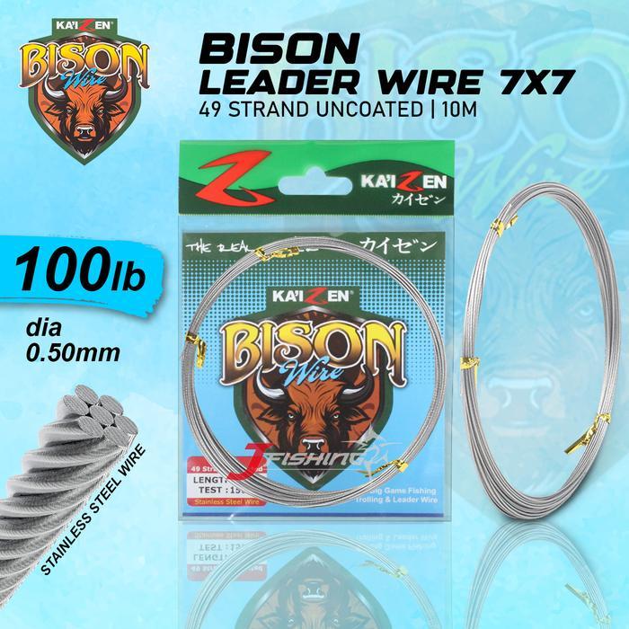 Senar KAIZEN BISON 7X7 10M 40 - 150 Lbs Senar Neklin Wire Neklin Leader Wire Kawat Neklin