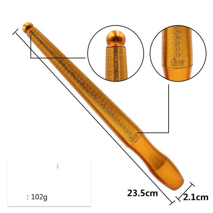 Larsmartt- Stokmat Alat Ukur Cincin / Stik Pengukur Cincin Kuningan / Ukuran Ring Cincin / Tsk Ring