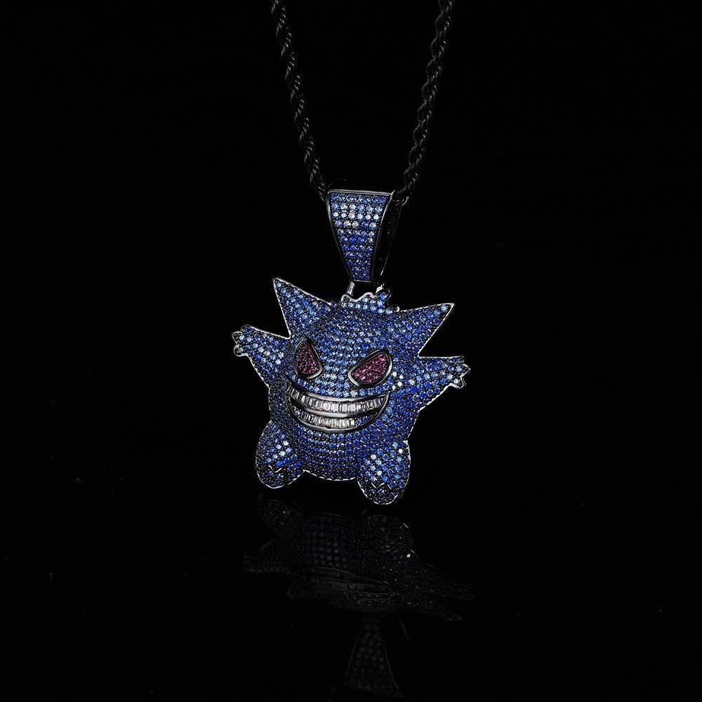 New Cartoon Pokemon Gengar Anime Figure Metal Necklace Decorative Necklace Hip Hop Necklace Jewelry