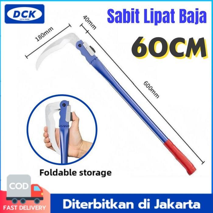 60CM Sabit Lipat Baja / Arit Potong Rumput & Padi / Alat Pertanian Kebun /Sabit Arit Lipat