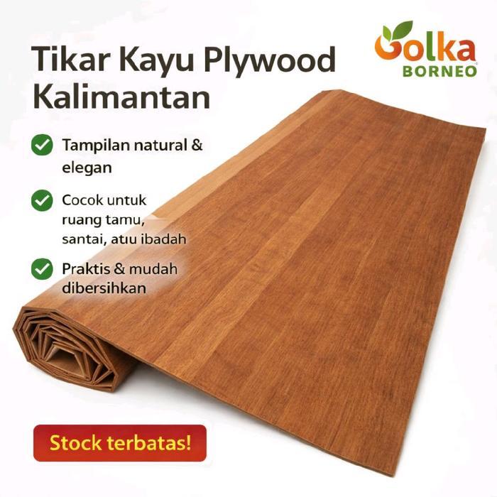 243x345 cm, Lampit Kayu, Tikar Kayu Plywood, Karpet kayu