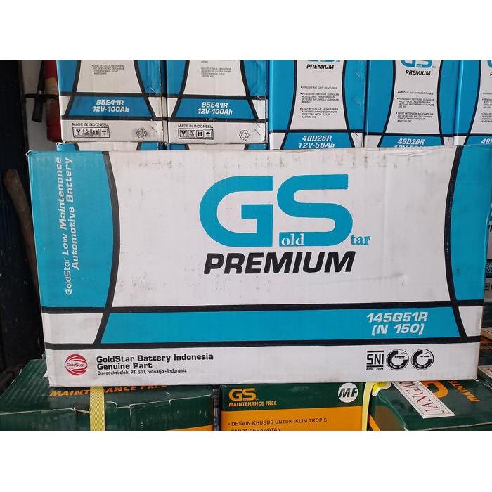 Aki GS N150 12 volt 150ah GS Gold Star Premium Basah