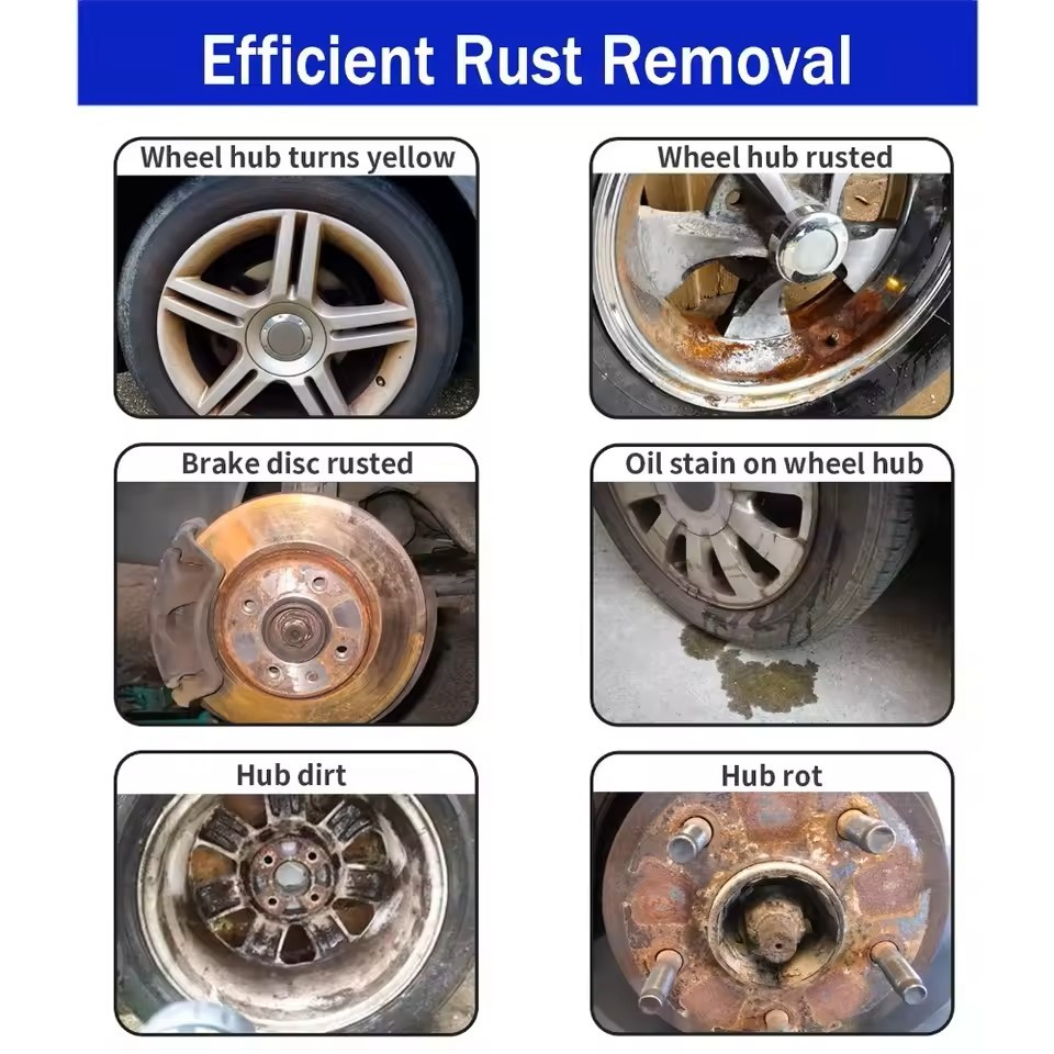 Latest car rust remover, car wheel care, fast rust remover, car exhaust pipe rust remover spray,