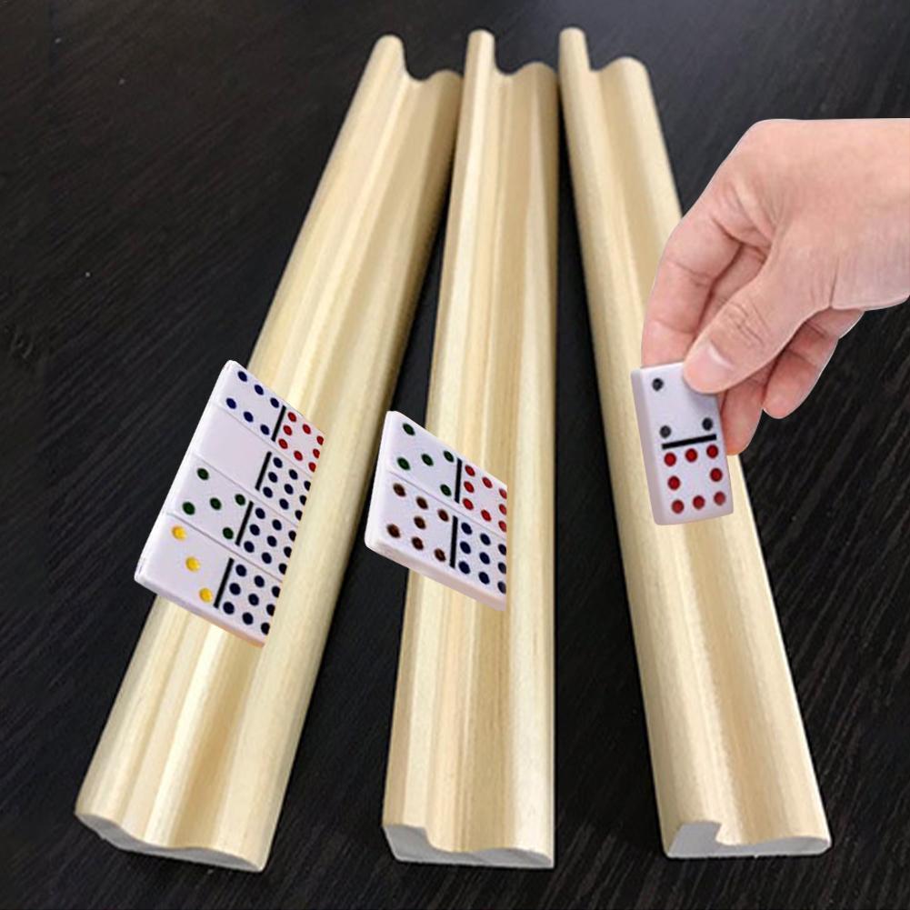 4 Domino Trays Wooden Domino Racks Domino Holders For Domino Tiles Mexican Train Mahjong Kids