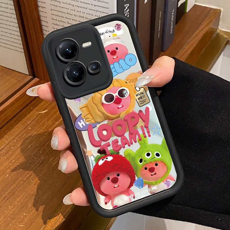 Casing Hp Untuk VIVO V25 5G VIVO V25E VIVO X80 Lite 5G Case Boneka kain Kasing Mirror Cesing Akrilik