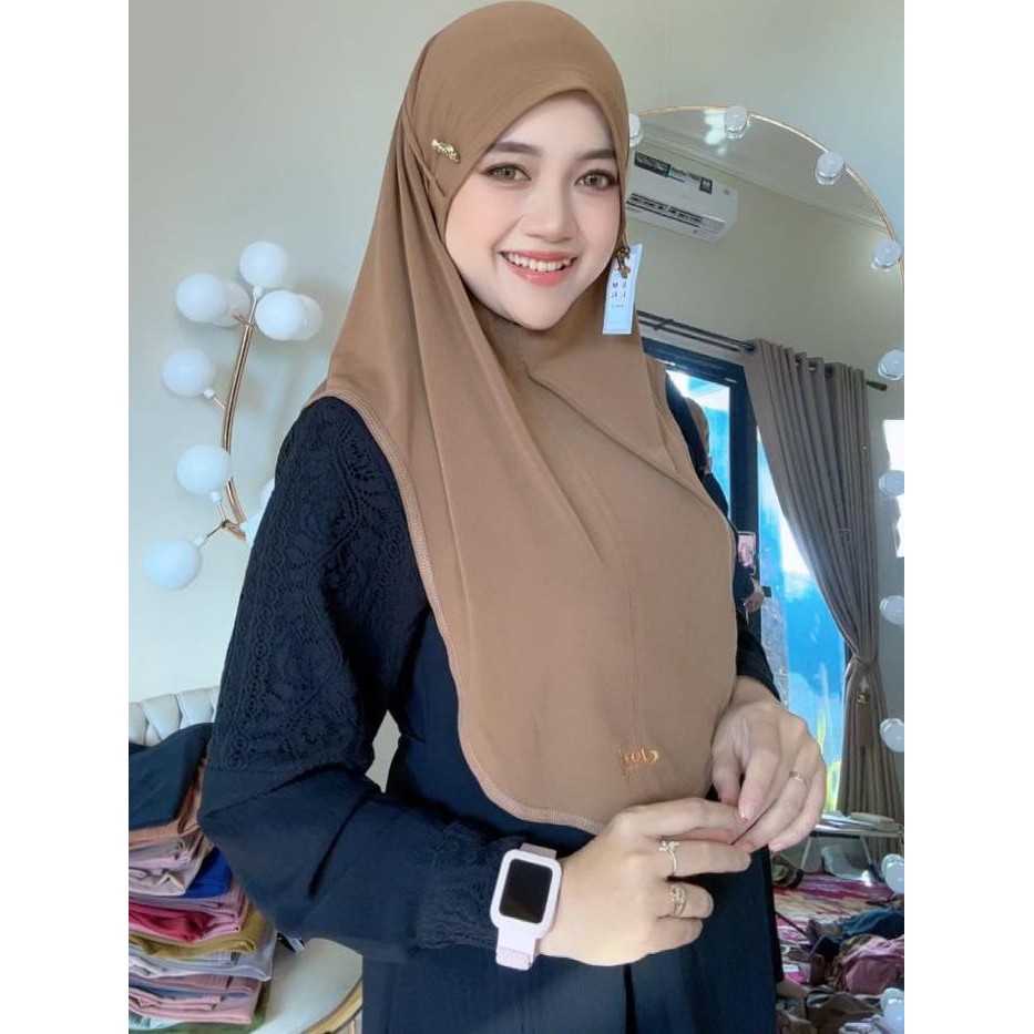 Sedia Hijab Instan Doa Ibu Lorra Size S M dan L Bahan Jersey HQ Siria Tali Stopper