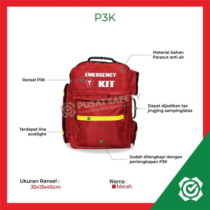 Menarik Tas Ransel P3K Emergency Kit Obat Anti Air Terlariss 