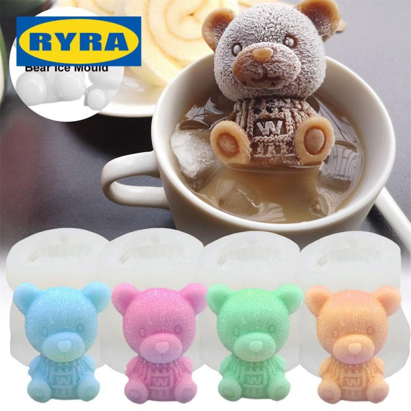 3D Ice Maker Little Teddy Bear Shape Chocolate Cake Mould Tray Ice Cream Whiskey Wine Cocktail