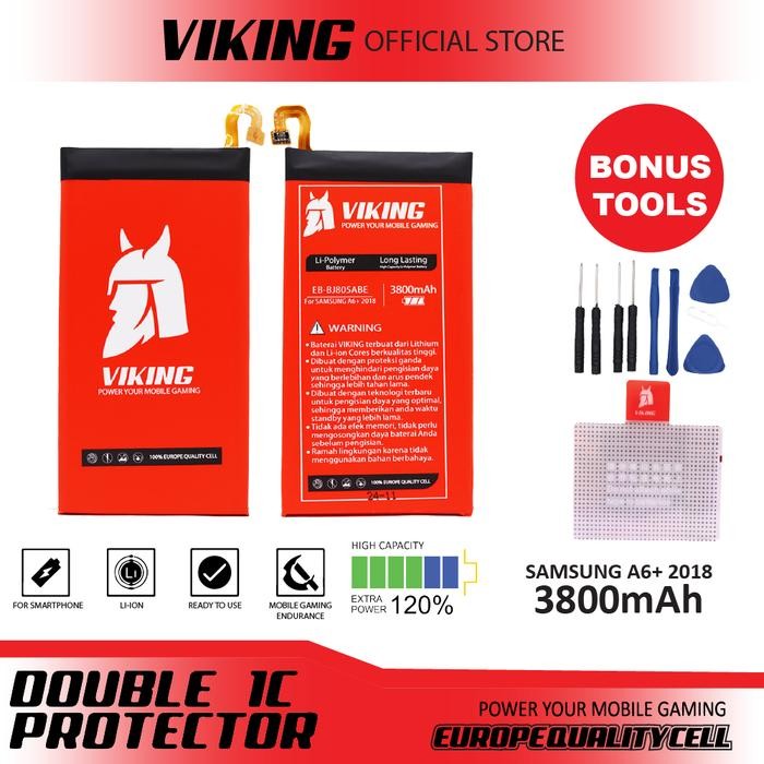 VIKING Baterai Samsung A6 Plus 2018 - J8 Plus EB-BJ805ABE Double Power