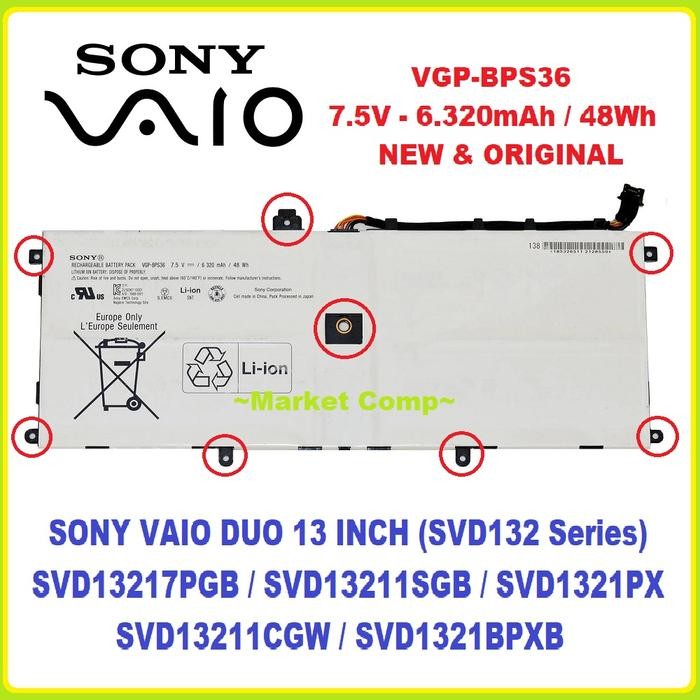 Battery Sony Vaio VGP-BPS36 Battery Sony Vaio BPS36 Sony Vaio Duo 13