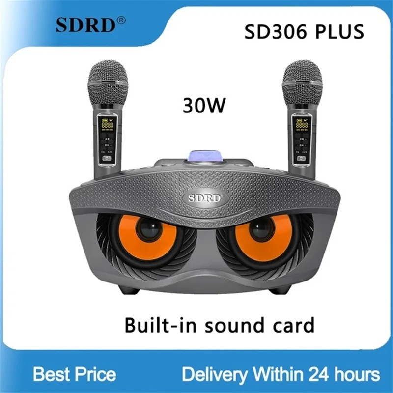 SD306plus Owl Portable Subwoofer Home Theater Outdoor KTV Wireless Microphone Bluetooth Speaker Inte