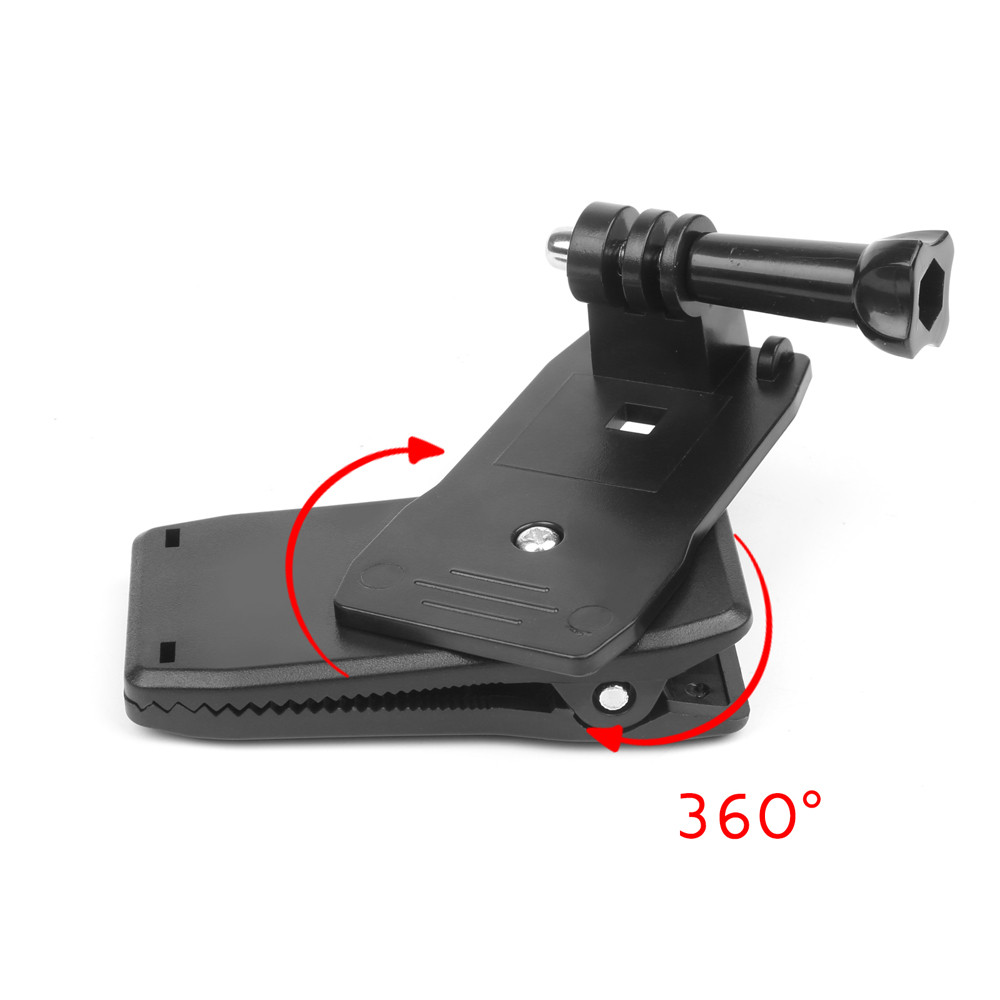 Wholesale 360 Degree Rotary Backpack Hat Clip Clamp Mount for Gopro Hero 10 9 8 7 Black  Yi 4K SJCAM