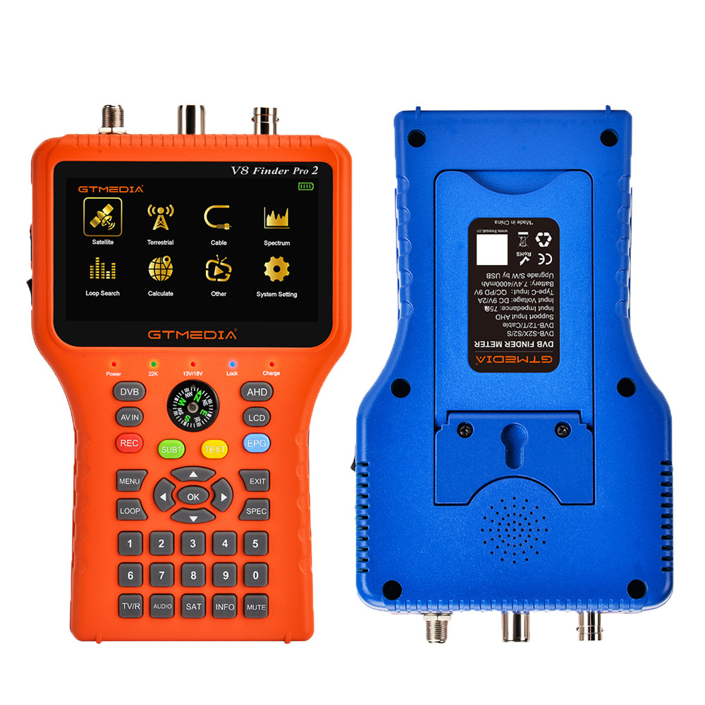 GTMEDIA V8 Finder Pro2 Satellite Finder, DVB-S2/T2/C H.264/H.265(10 Bit) HD Digital Satfinder HEVC M