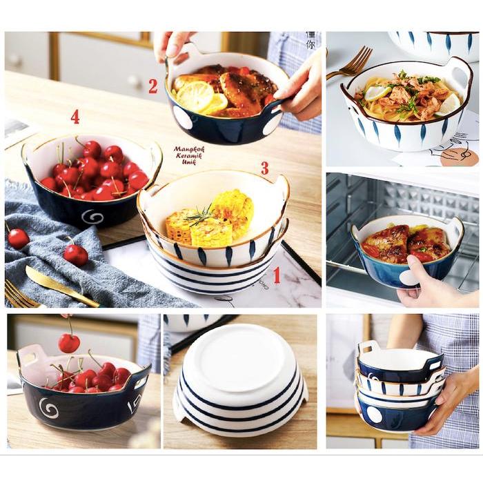 Mangkok Keramik Unik bahan keramik tebal mangkok mie sup kuah oven