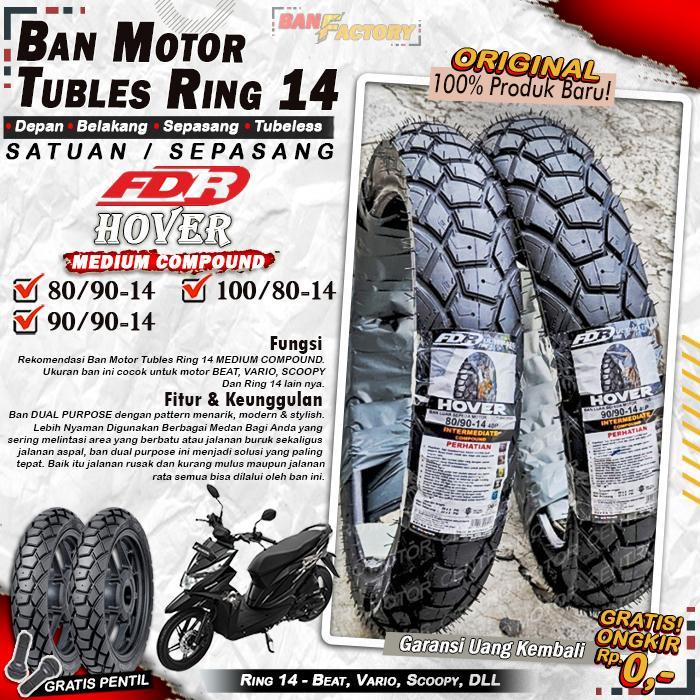 [SATUAN] Ban Motor Beat FDR Hover Ring 14 Tubles Ban Motor Tubeless Beat Vario Scoopy Ring 14 Tubles
