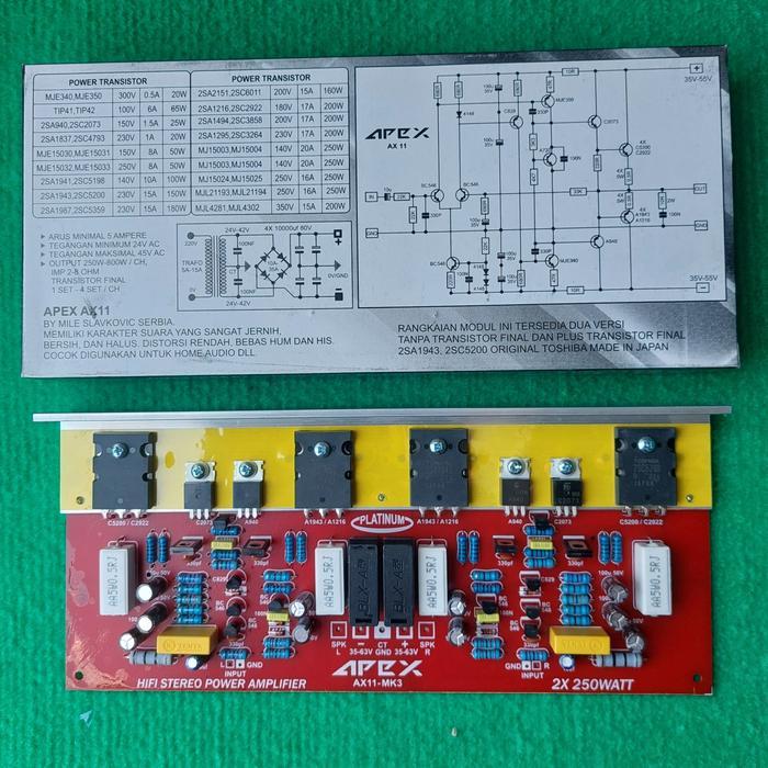 Kit Pcb Platinum Apex Ax11 Mk3 Stereo Power Amplifier 500W Sound Blazer Open Yiroshi Stereo 4