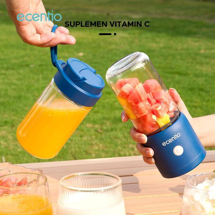 1L Diseny Botol+ Jucier30 Hari WarrantyEcentio Blender 10 Pisau Juicer Kaca Tebal 2 Cup Mini