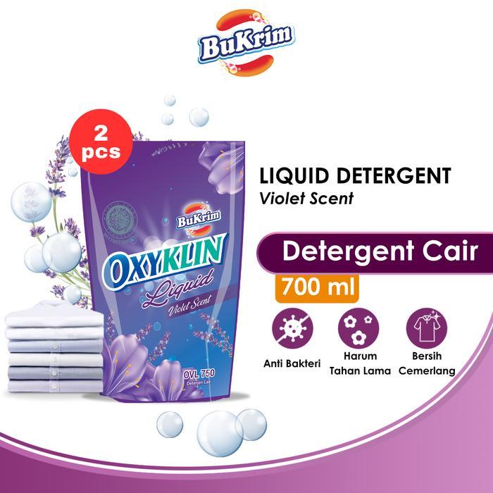 ffor- [Twinpack] Sabun Detergent Cair Bukrim Oxyklin Violet 700Ml (Tanpa Piring)