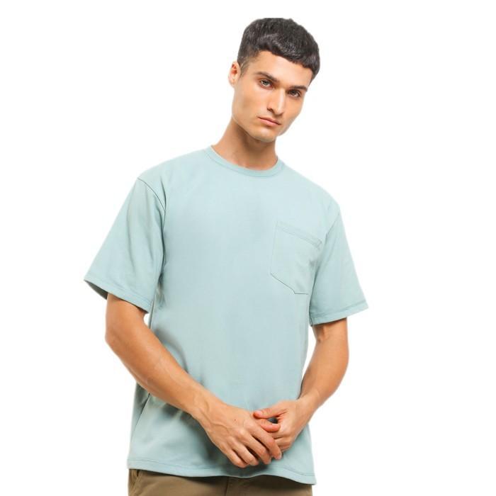 GRAHANGGRA KAOS POLOS POCKET OVERSIZE HEAVY COTTON 16S SAGE GREEN