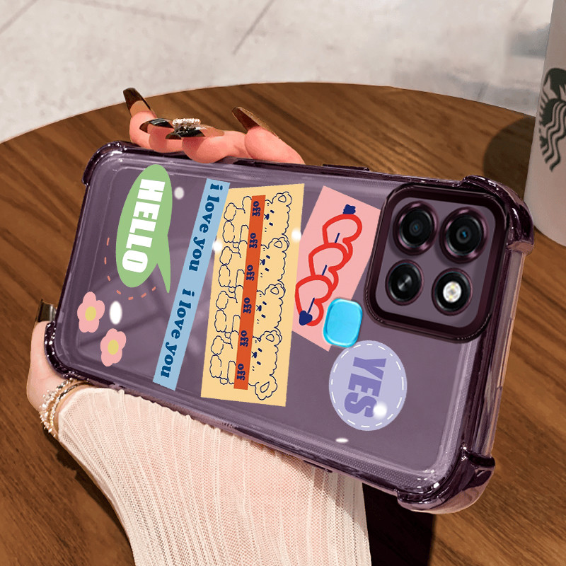 Casing Hp untuk Infinix Smart 6 Case Beruang kecil Kasing Shock-Proof Cesing Airbag Kesing Anti Kuni