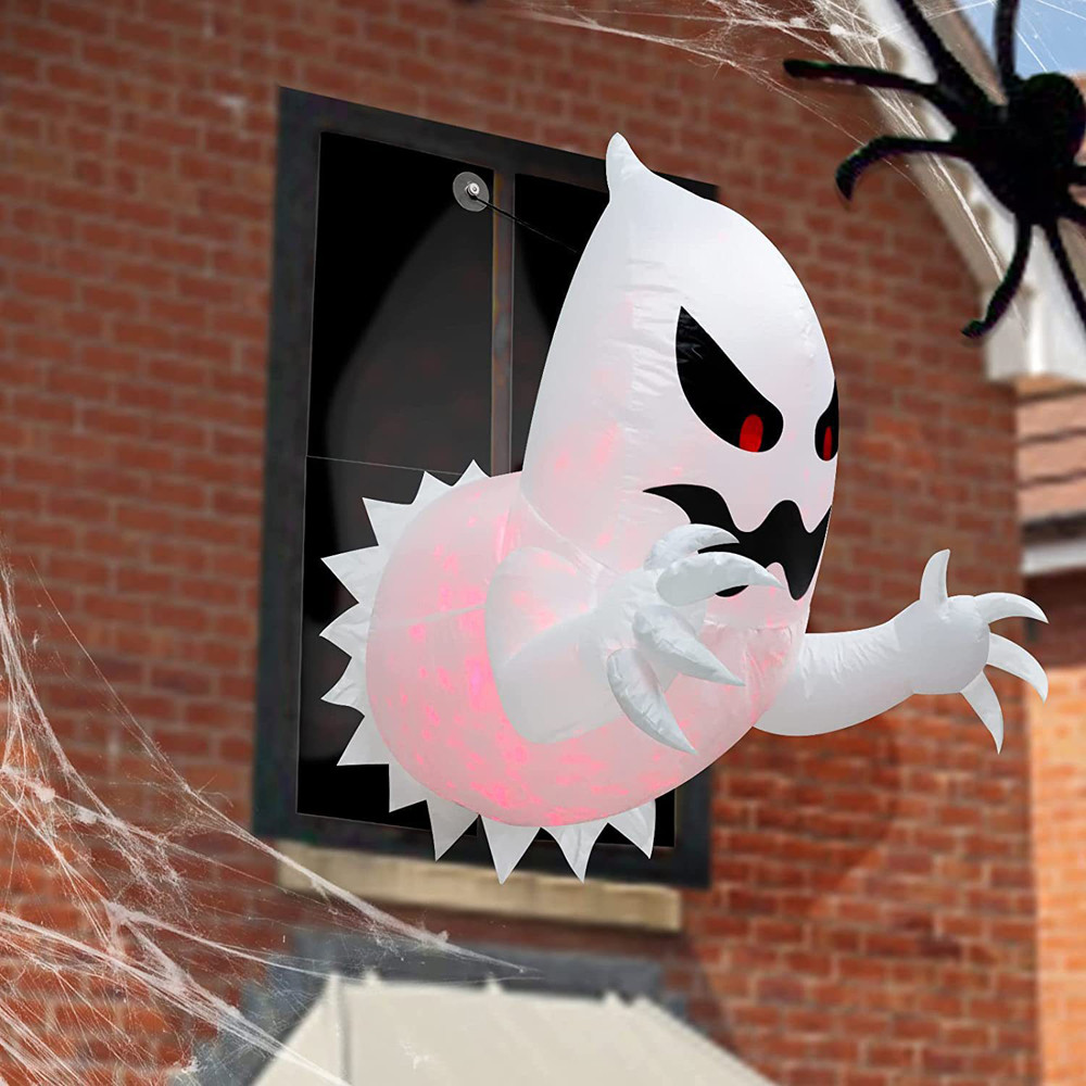 1.4M Halloween Inflatable Ghost Horror Window Ghost Foldable Balloon Outdoor Courtyard Garden