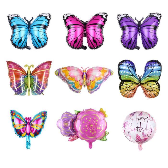 3D Balon Foil Kupu-Kupu Besar Yang Lucu Balon Warna Pink Balon Macaron Untuk Perlengkapan Dekorasi