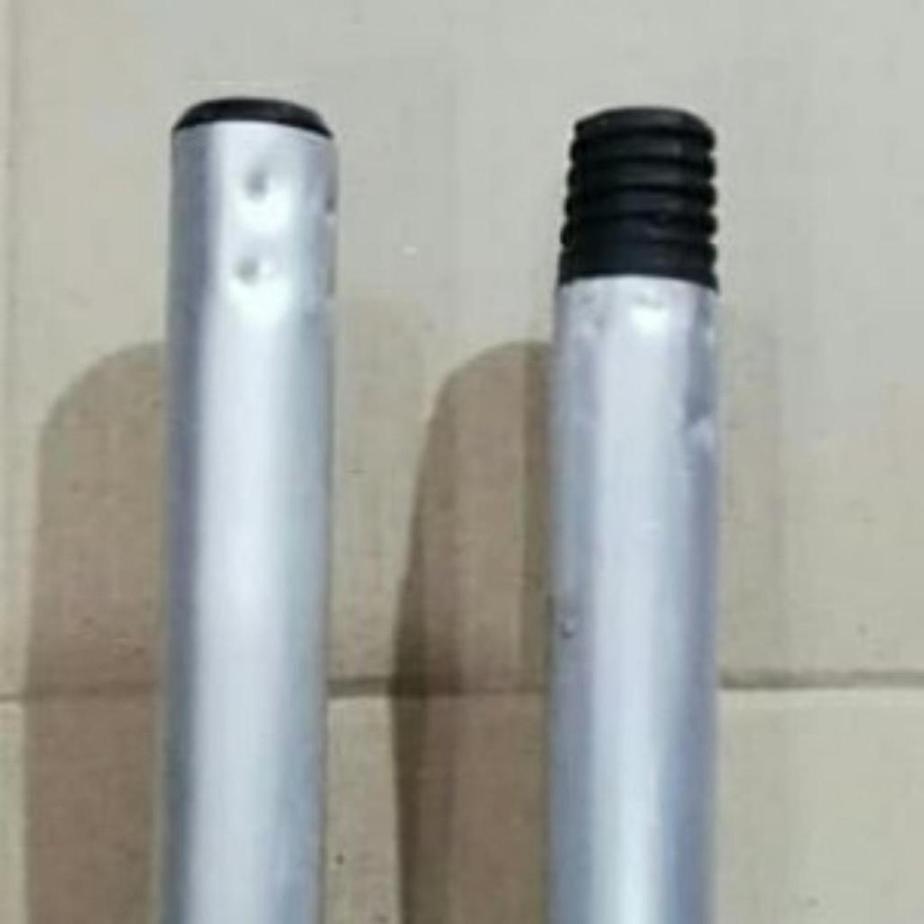 Gagang Stick Tangkai Batang Aluminium Stainless Ujung Polos / Ujung Drat Hitam Putar Awet Kuat Murah