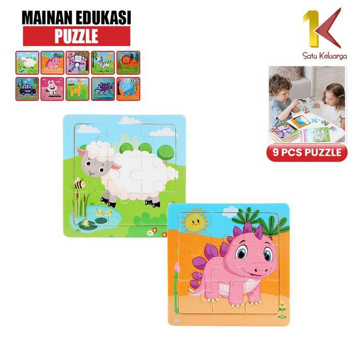 Sk M167 Mainan Edukasi Puzzle Anak 9Pcs Karakter Hewan Dan Kendaraan