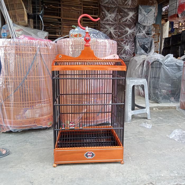 sangkar/kandang kotak Ebod No 3 warna coklat Lis (gojek/grab)