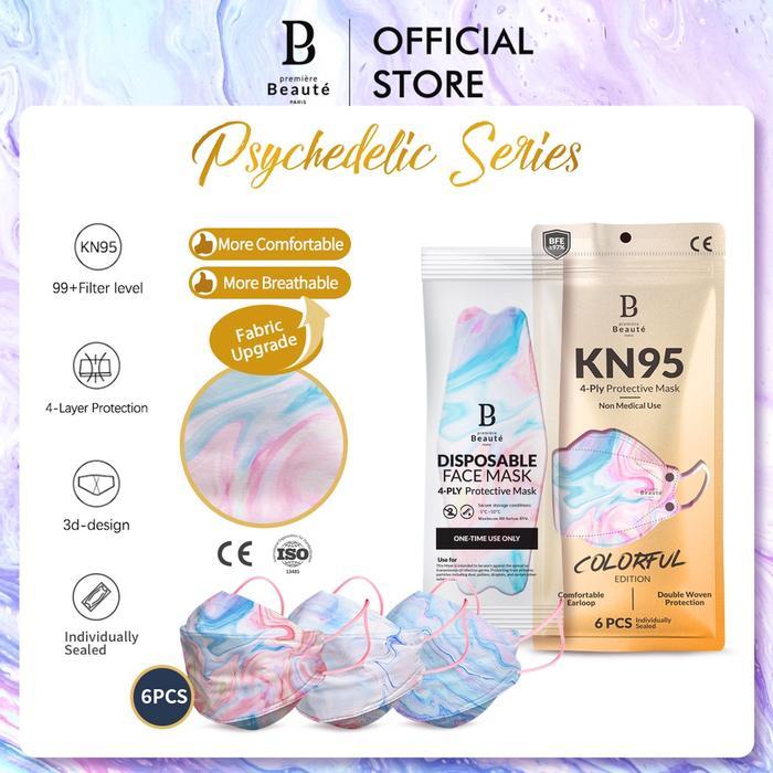 g57e- Premiere Beaute Masker Kn95 Evo Disposable 4Ply Isi 6Pcs