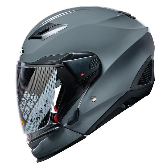 ZEUS 611C GREY GLOSSY MODULAR HELMET