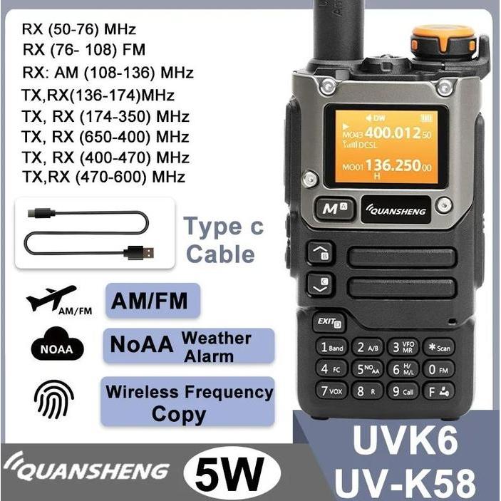 HT Quansheng UV K6 Walkie Talkie Quanseng UVK6 Multiband Air Band